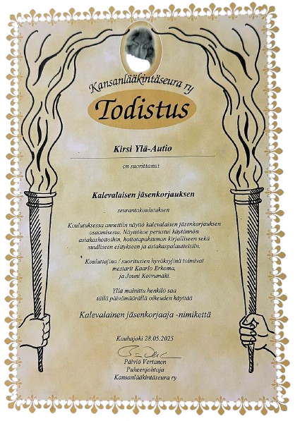 Kirsi Ylä-Autio - Kalevalainen jäsenkorjaaja Lapua, Seinäjoki, Vaasa, Etelä-Pohjanmaa